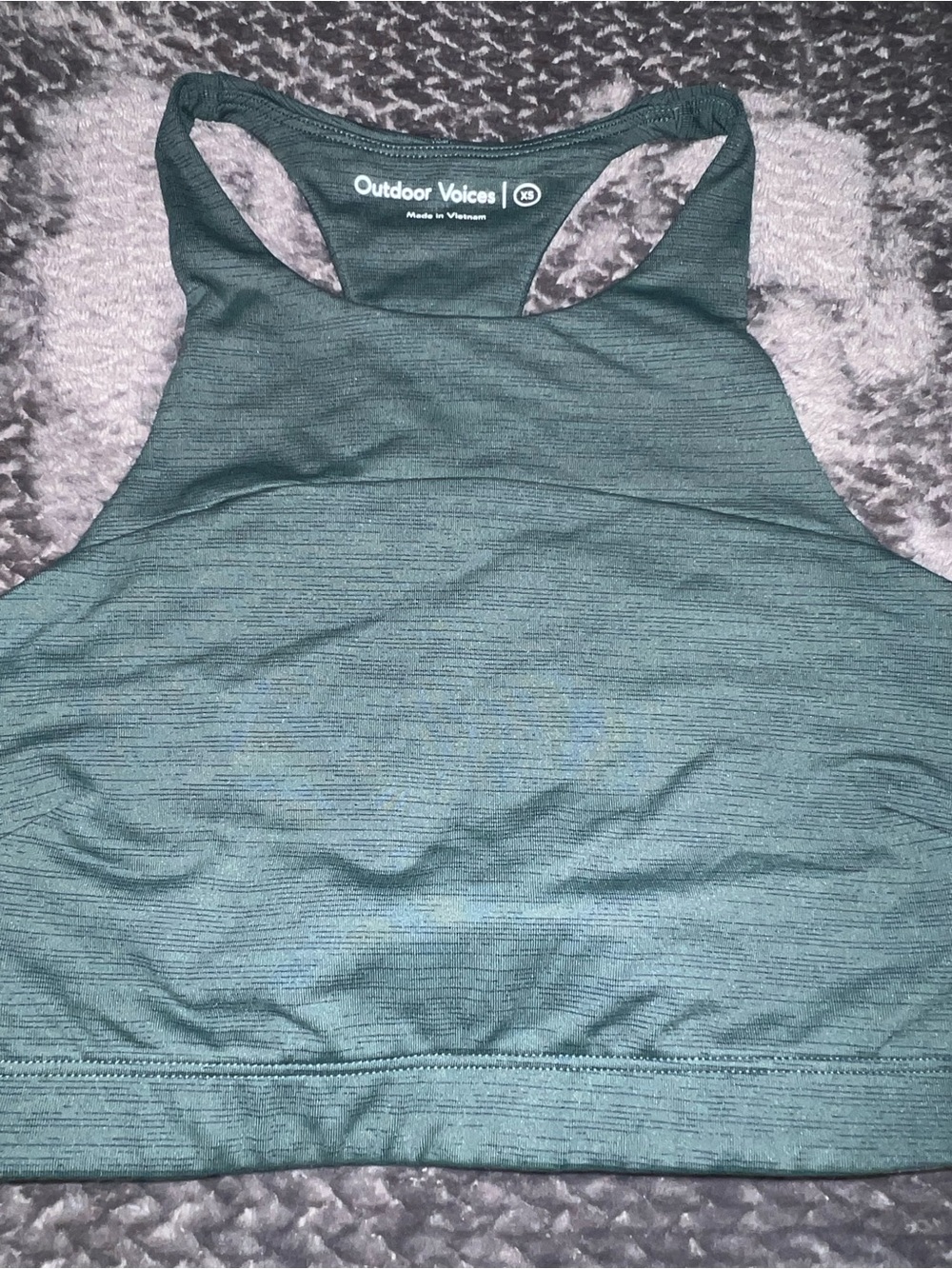 Outdoor Voices -Green Racerback Sports Bra, XS